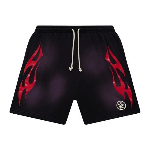 Hellstar Flame Purple Shorts Bold Streetwear Style Hellstar Flame Purple Shorts Bold Streetwear Style