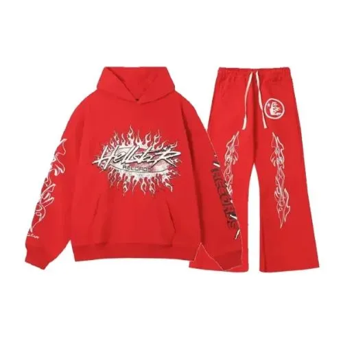 Red Hellstar Tracksuit Bold Streetwear Set