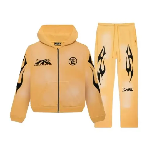Hellstar Sport Yellow Tracksuit Bold Streetwear Set Hellstar Sport Yellow Tracksuit Bold Streetwear Set