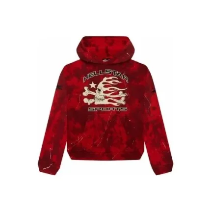 Hellstar Sports Tie-Dye Skull Red Hoodie